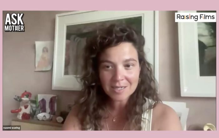 A screenshot of Naomi Waring talking during her online chat with Elinor Coleman of Ask Mother